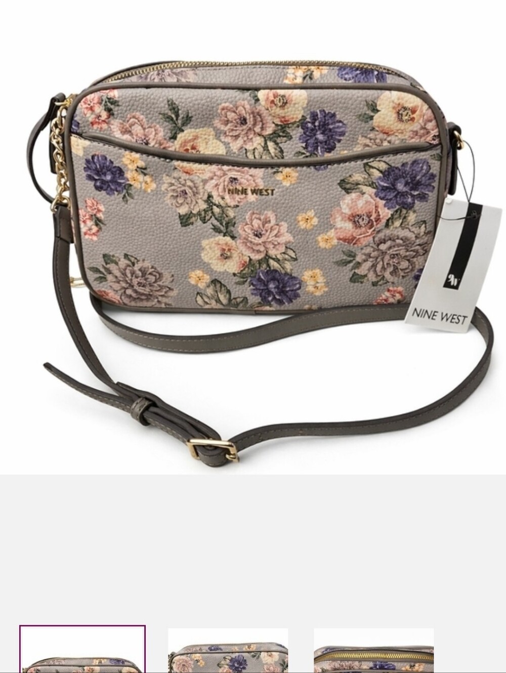 Nine West Floral Crossbody Camera Bag - Taupe Floral